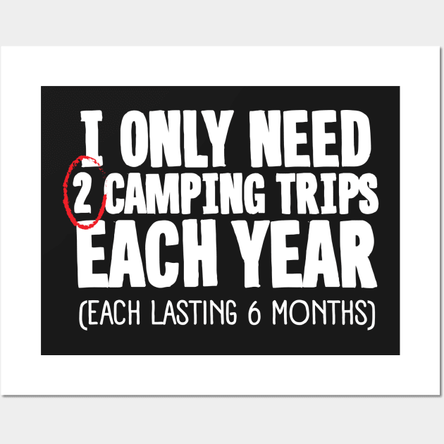 I Only Need 2 Camping Trips Each Year Wall Art by thingsandthings